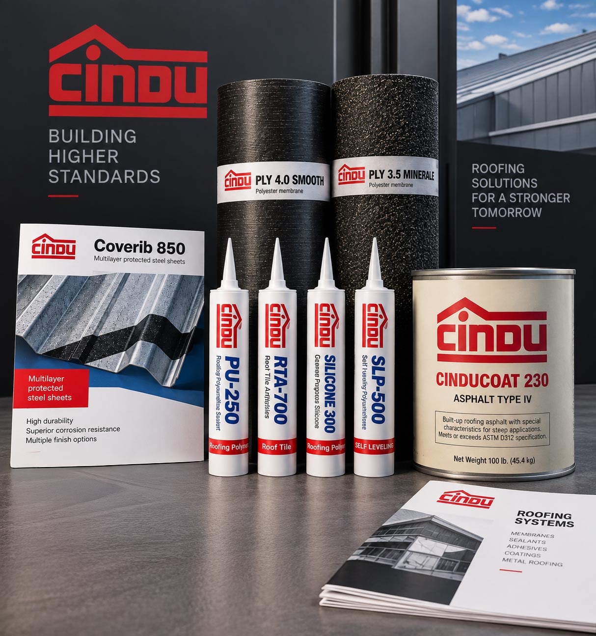 Cindu roofing products and packaging in the product portfolio